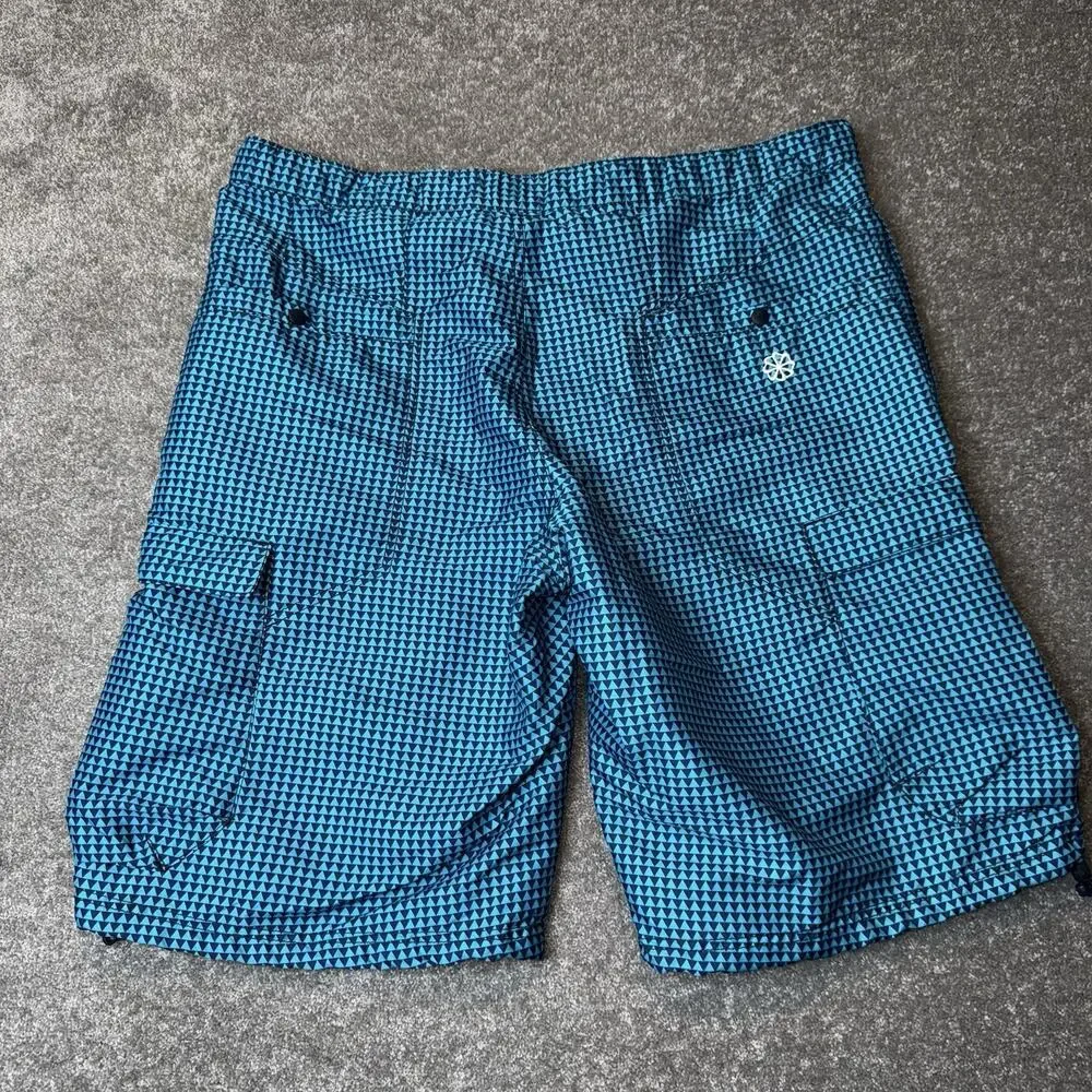 Nike Sportswear 376790-405 Utility Shorts L Teal‎ Geo Belted Sustainable Hybrid